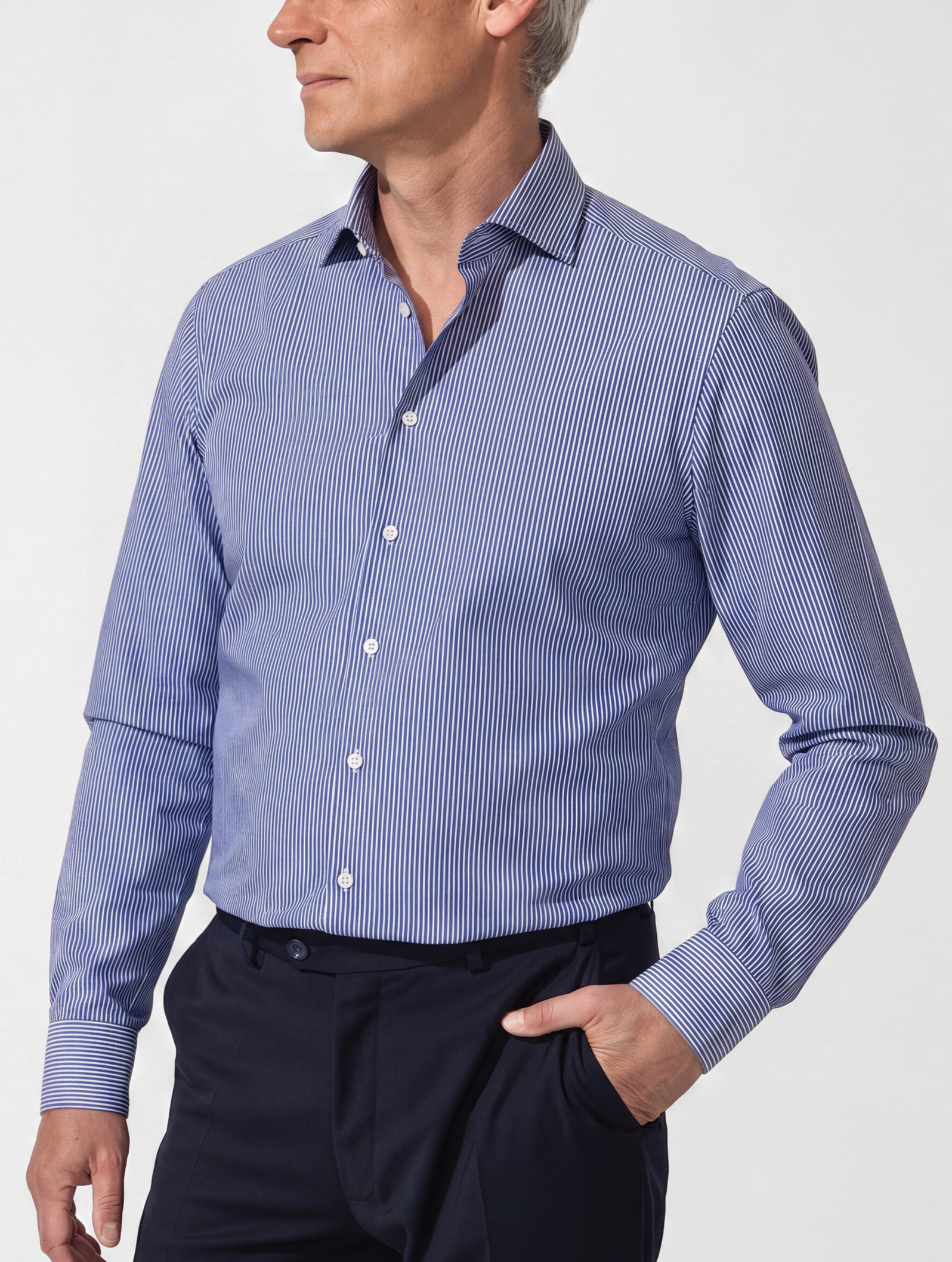 OB1 OFFICE MINI STRIPE POPLIN | MEN (NAVY)