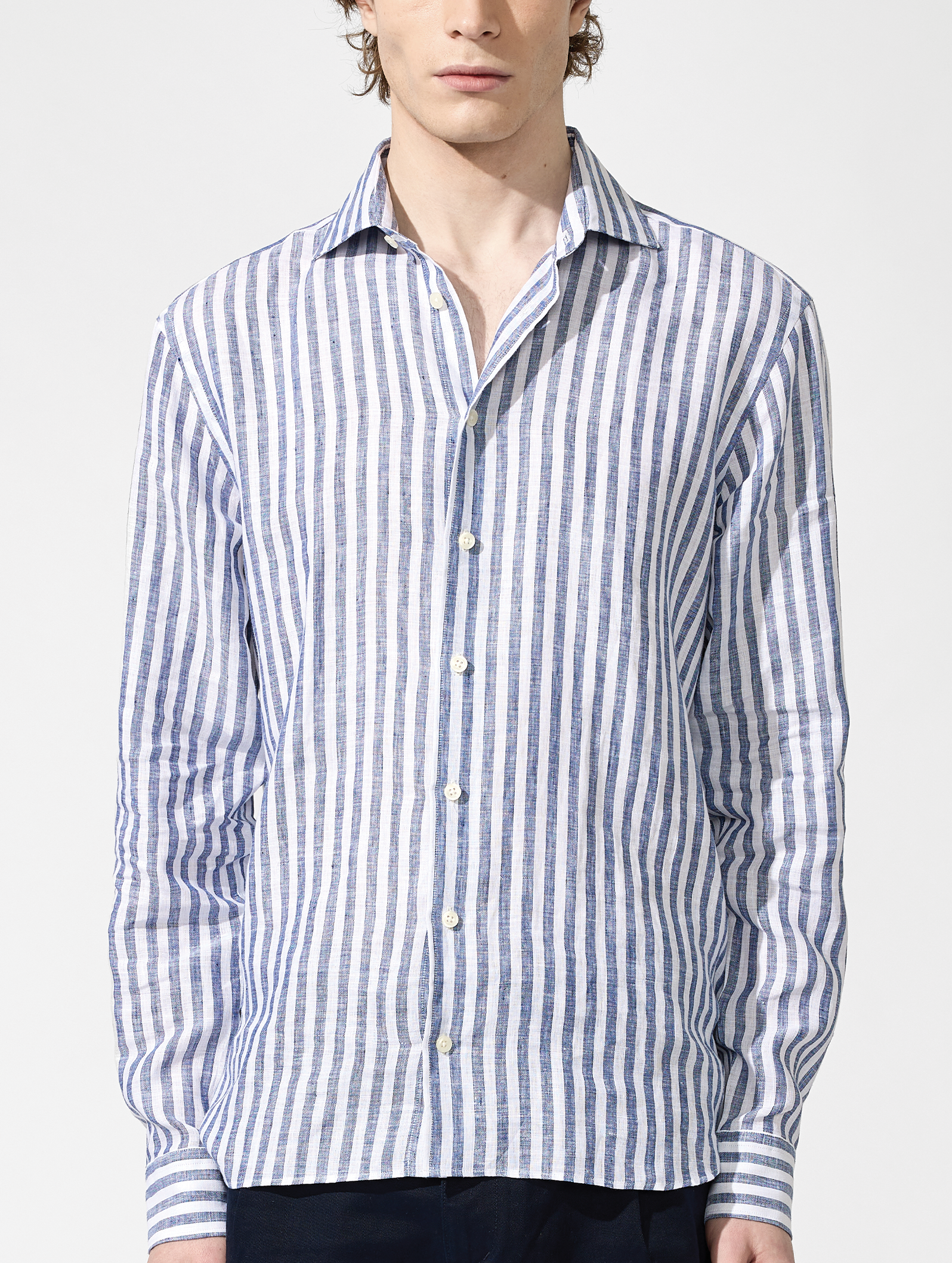 OB3 WEEKEND FINE LINEN BOLD BENGAL STRIPE | MEN (BLUE)