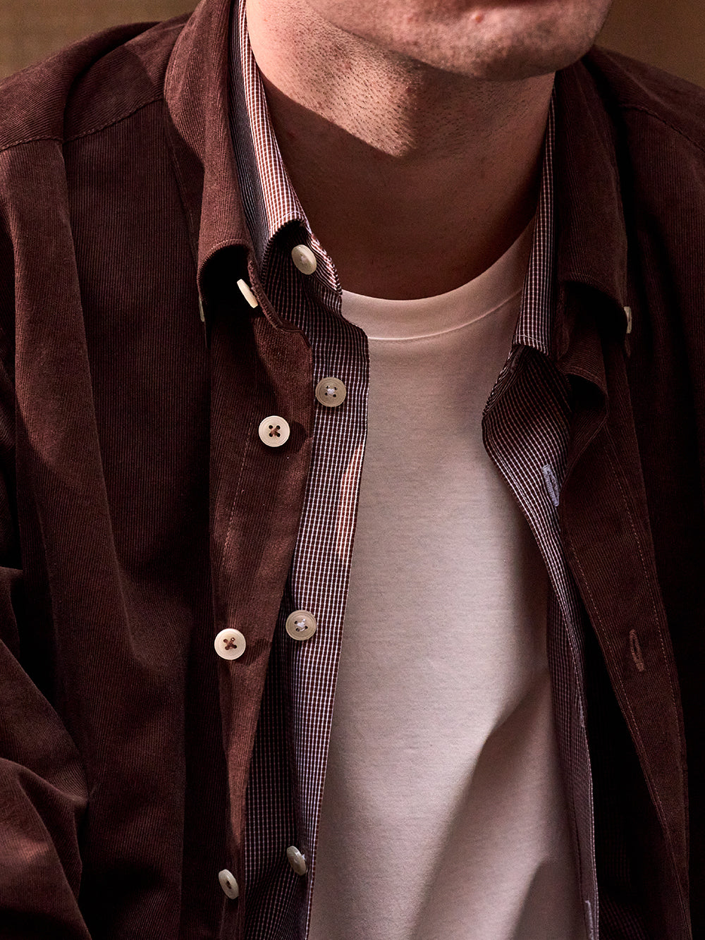 OB2 STUDIO MICRO-CHECK POPLIN | MEN (CHOCOLATE)