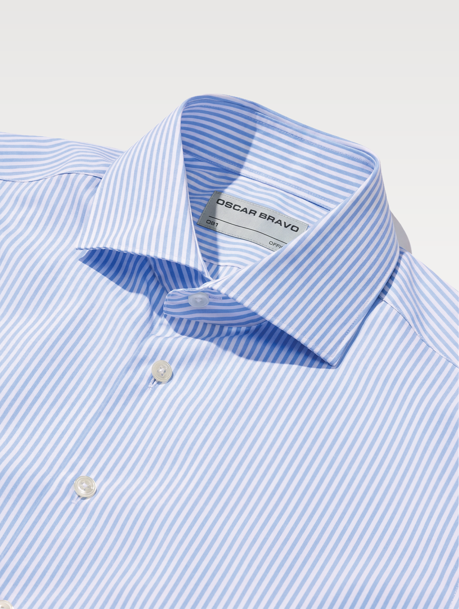 OB1 OFFICE BENGAL STRIPE FINE POPLIN | MEN (PALE BLUE)