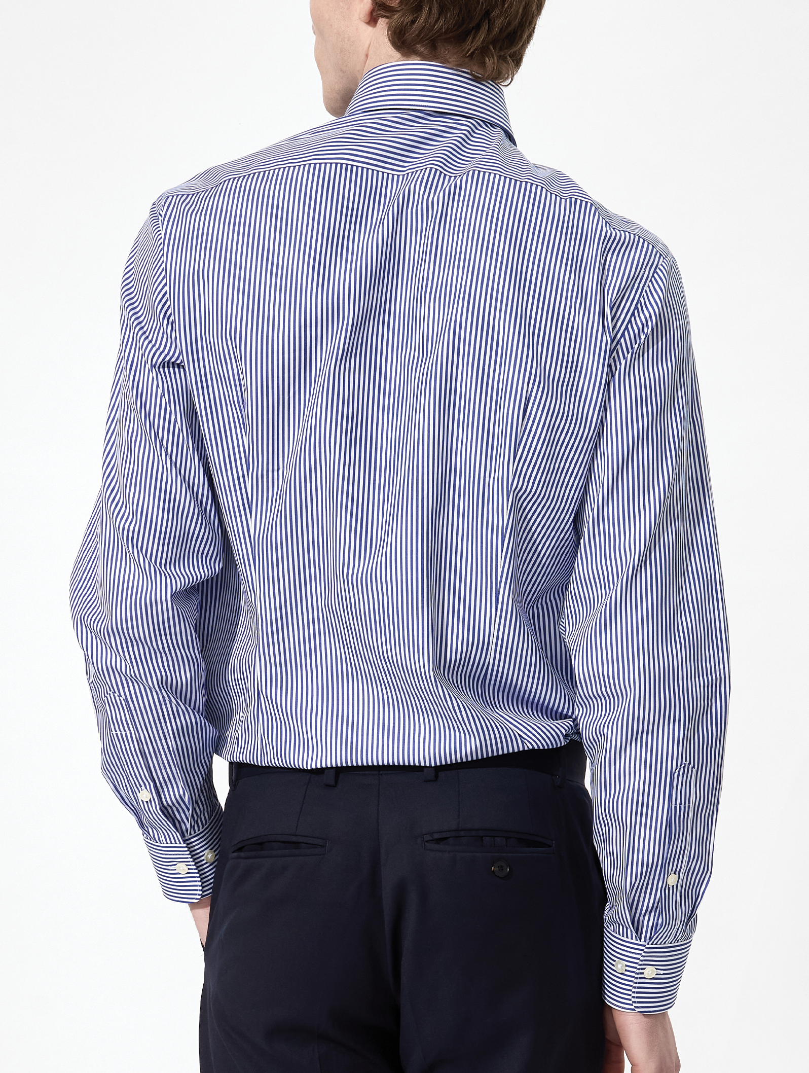 OB1 OFFICE BENGAL STRIPE FINE POPLIN | MEN (DARK BLUE)