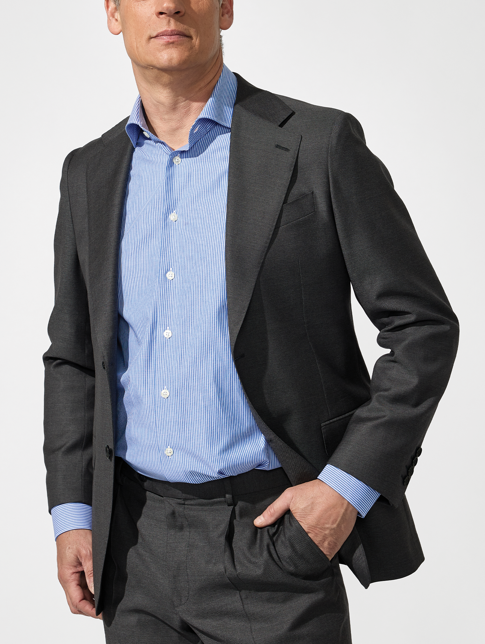 OB1 OFFICE MINI STRIPE POPLIN | MEN (LIGHT BLUE)