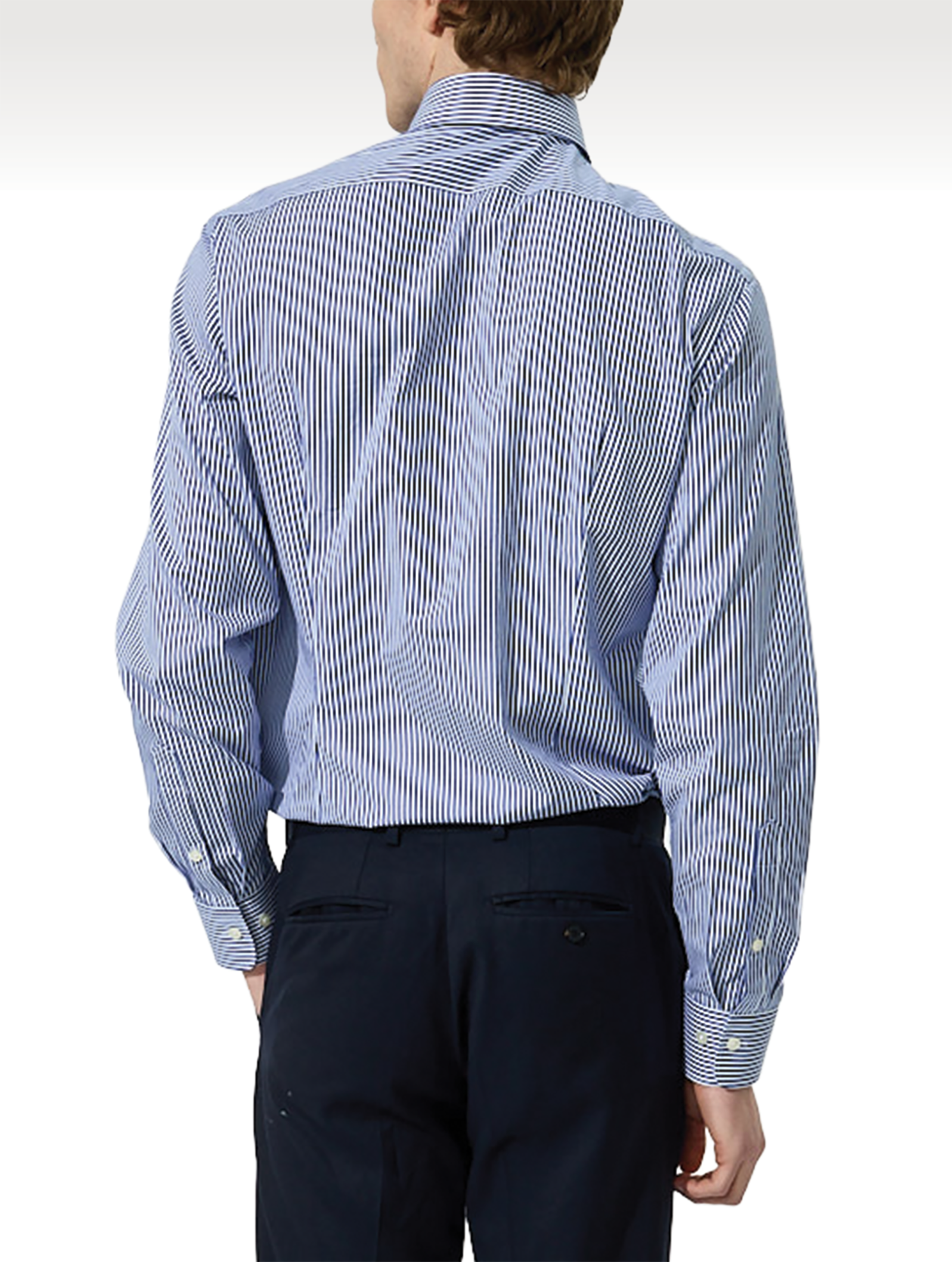 OB1 OFFICE BENGAL STRIPE FINE POPLIN | MEN (DARK BLUE)