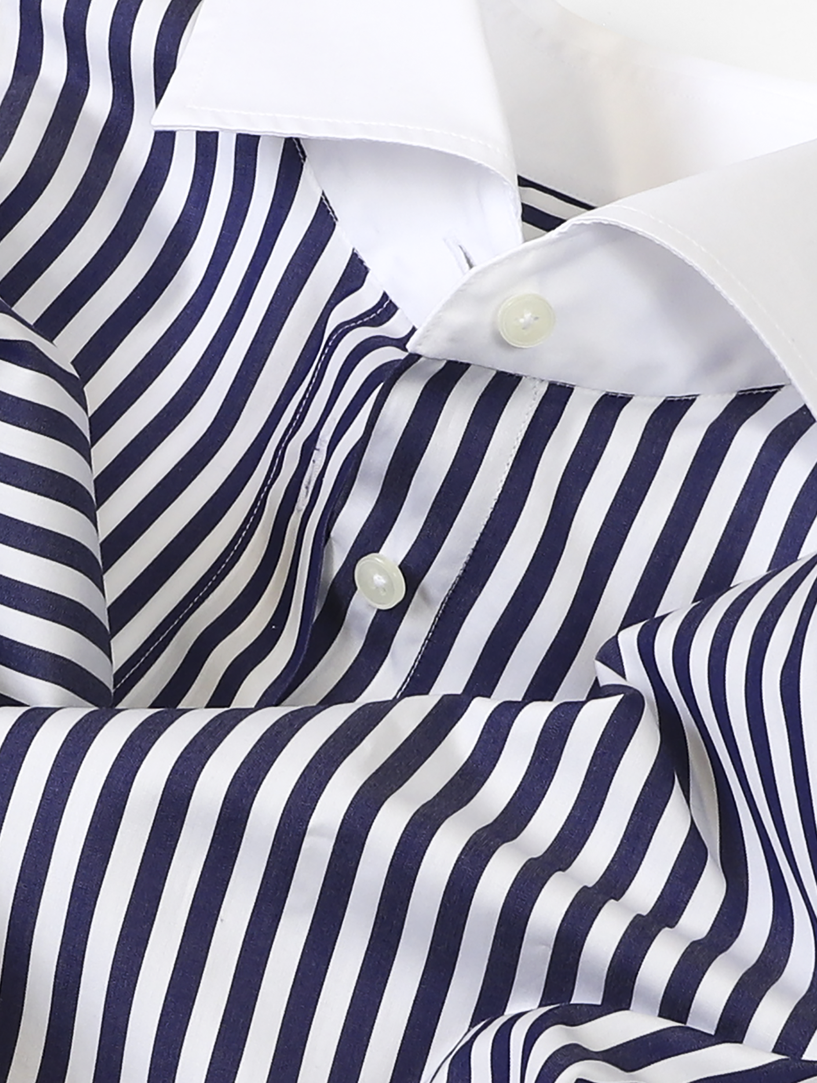 OB1 OFFICE BOLD BENGAL STRIPE FINE POPLIN | WOMEN (NAVY) | BANKER (WHITE)