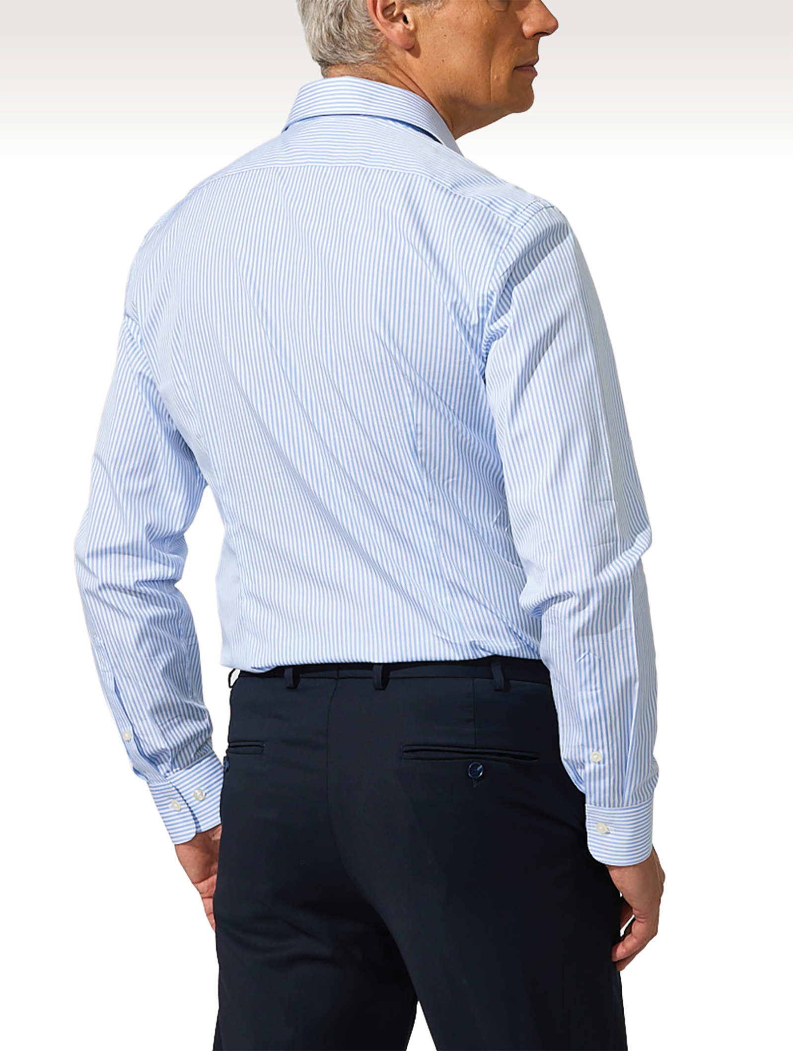 OB1 OFFICE BENGAL STRIPE FINE POPLIN | MEN (PALE BLUE)