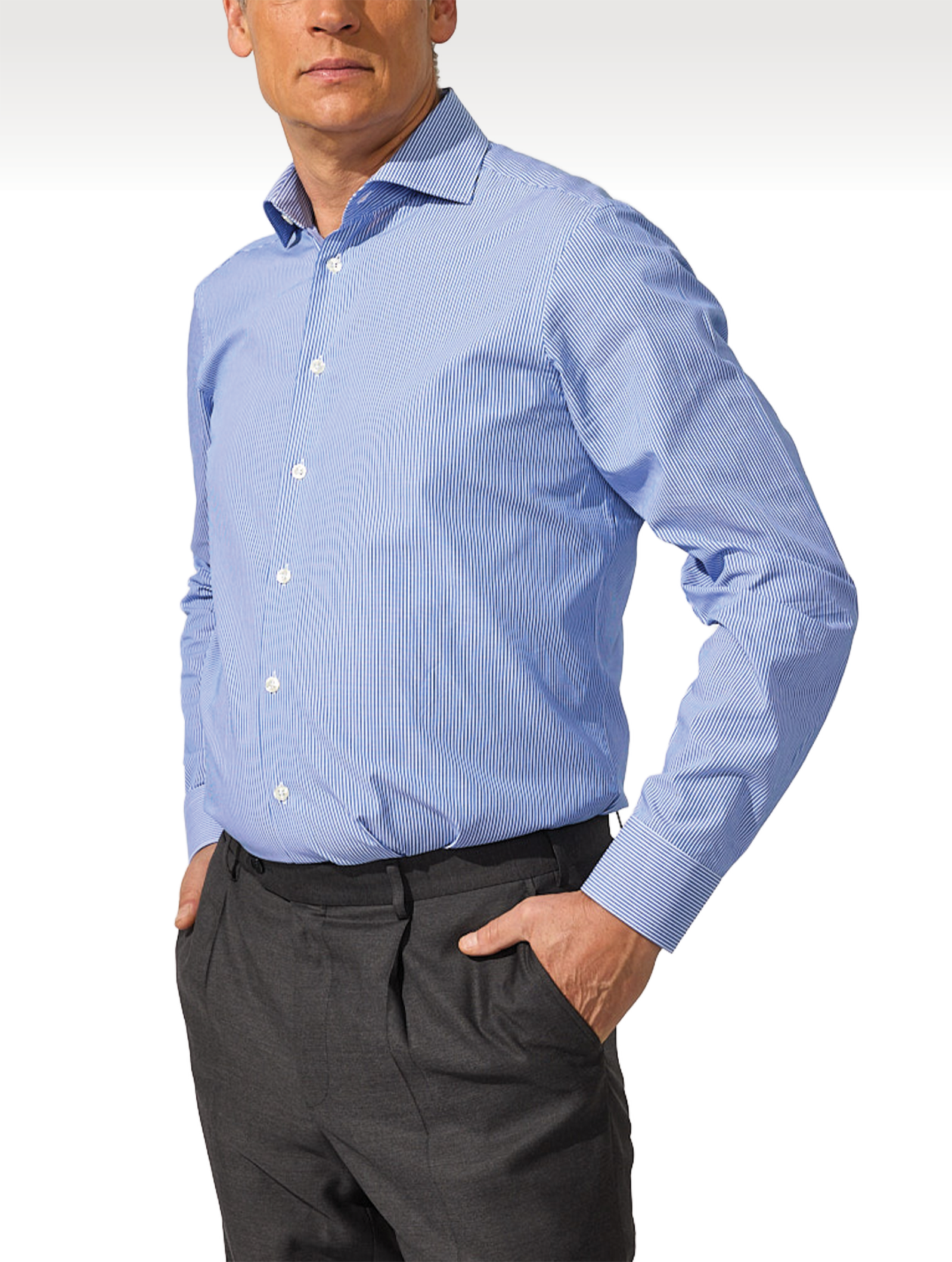 OB1 OFFICE MINI STRIPE POPLIN | MEN (LIGHT BLUE)