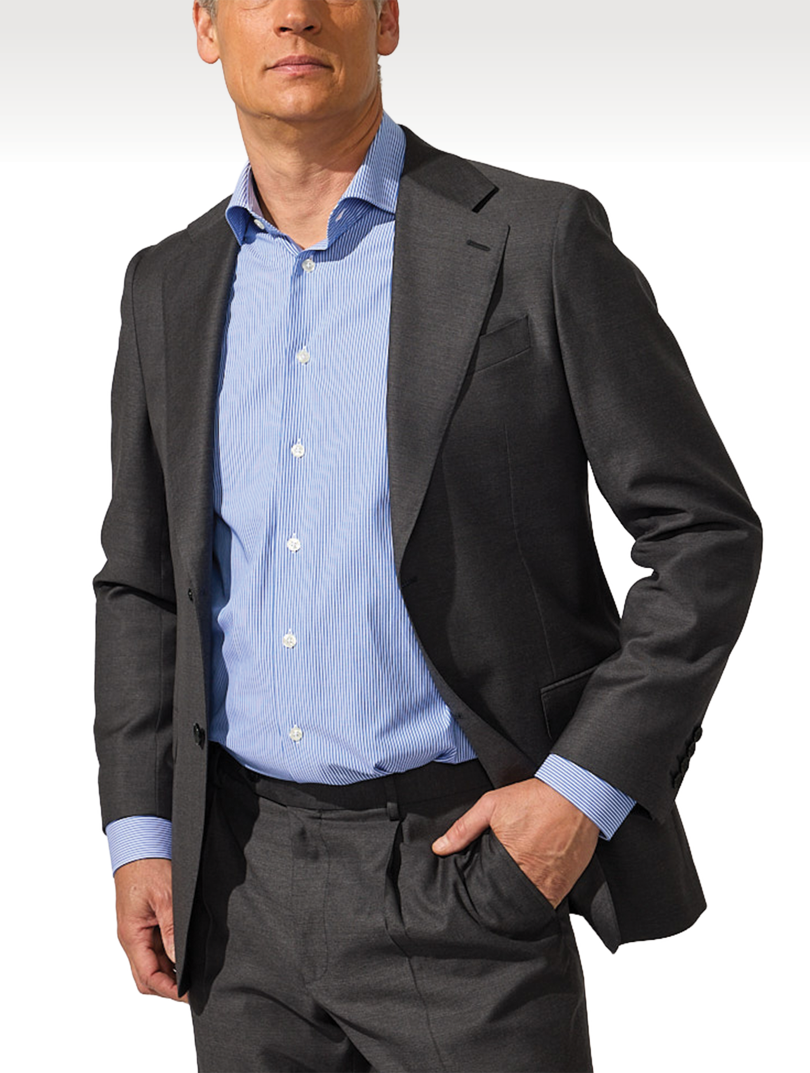 OB1 OFFICE MINI STRIPE POPLIN | MEN (LIGHT BLUE)