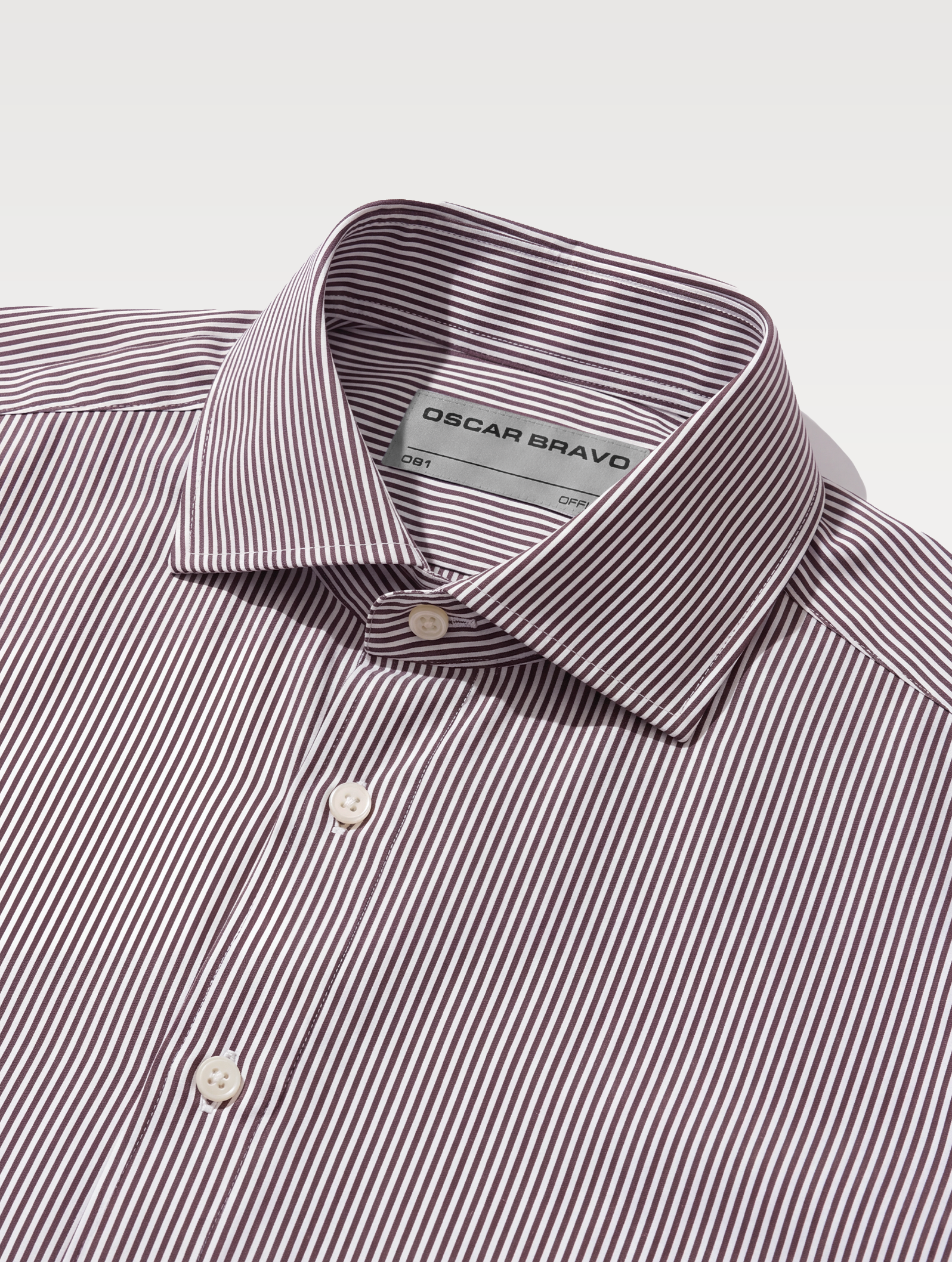 OB1 OFFICE PENCIL STRIPE POPLIN | MEN (CHOCOLATE)