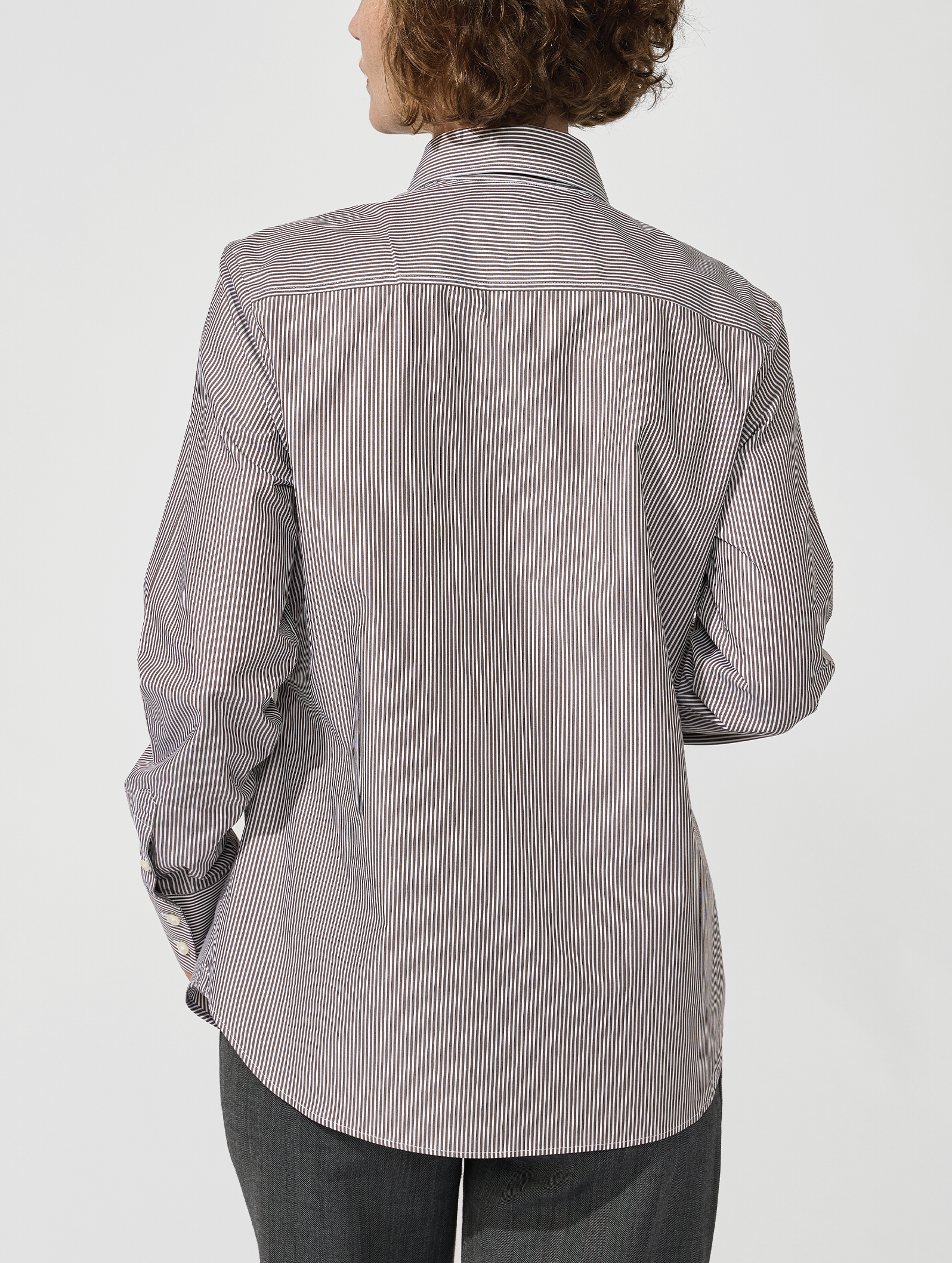 OB1 OFFICE PENCIL STRIPE POPLIN | WOMEN (CHOCOLATE)