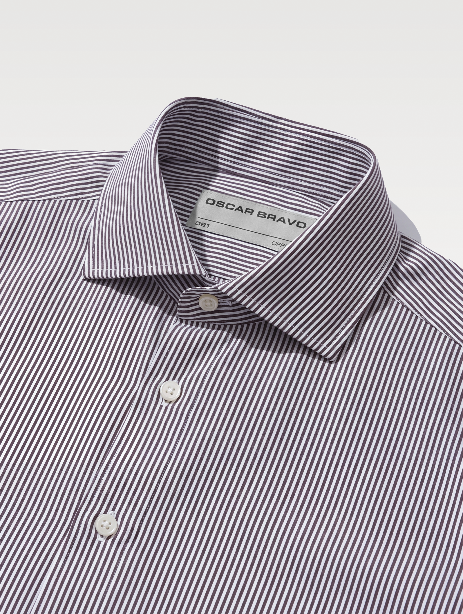 OB1 OFFICE PENCIL STRIPE POPLIN | MEN (CHOCOLATE)