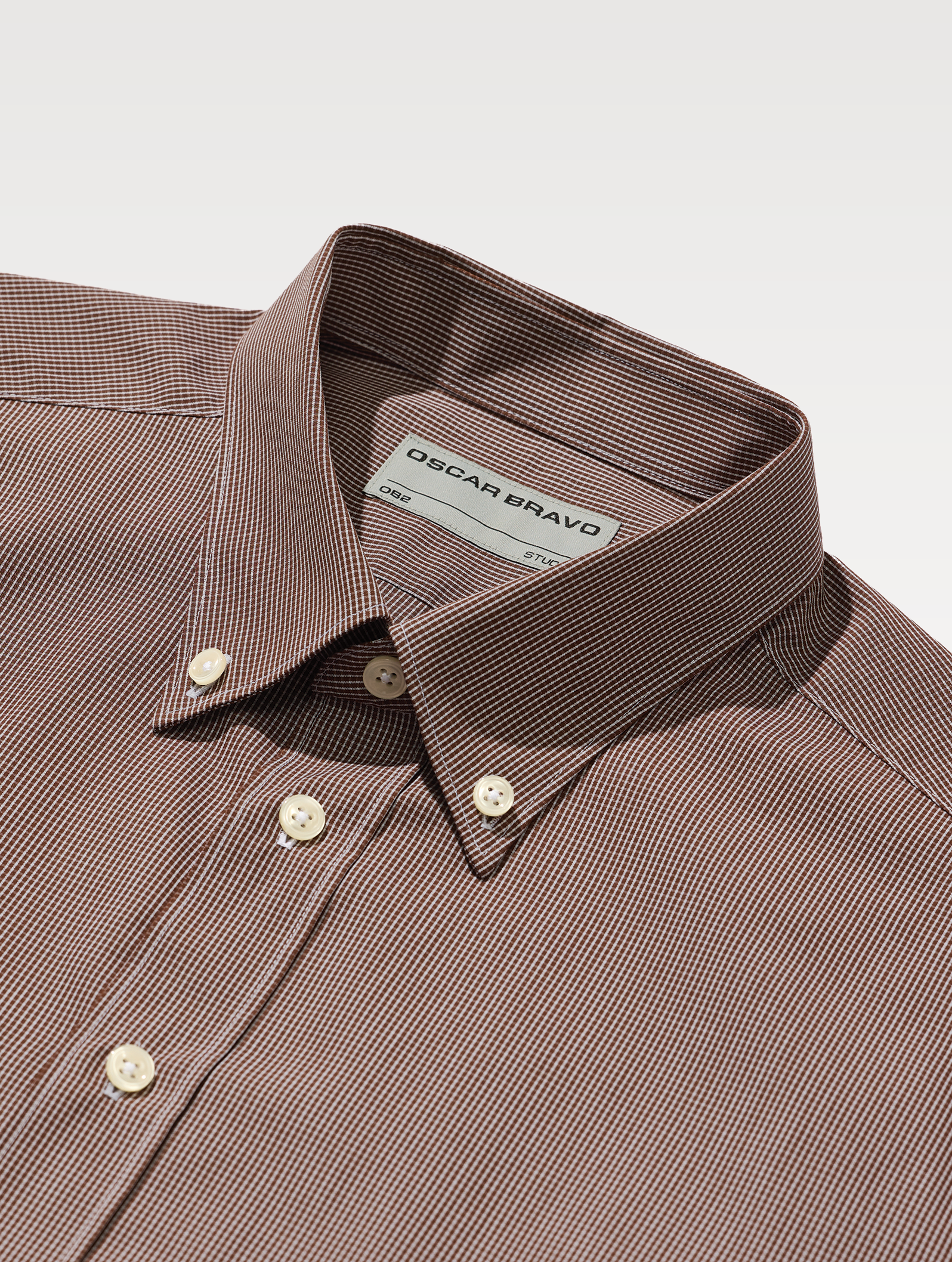 OB2 STUDIO MICRO-CHECK POPLIN | MEN (CHOCOLATE)