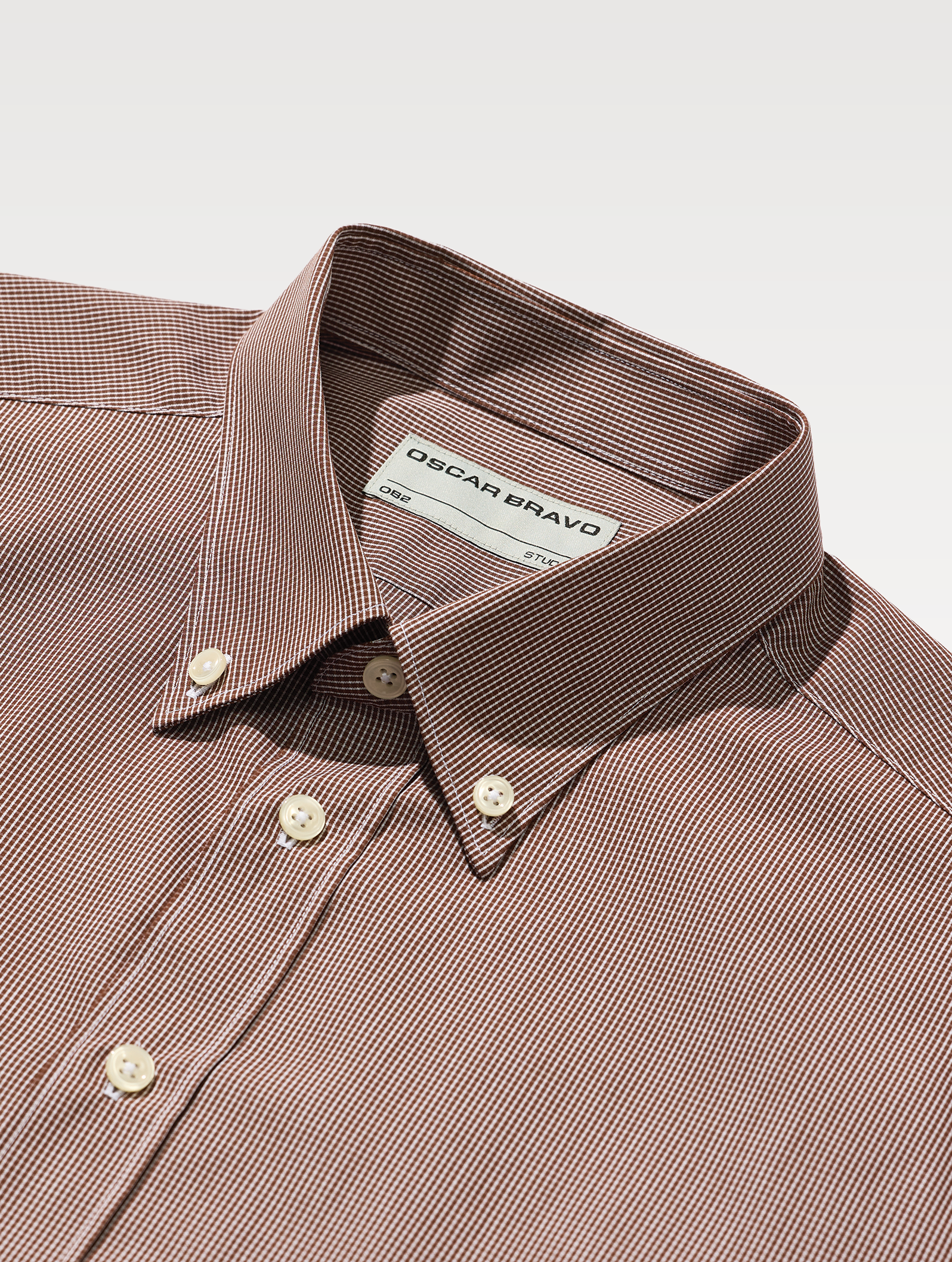 OB2 STUDIO MICRO-CHECK POPLIN | MEN (CHOCOLATE)