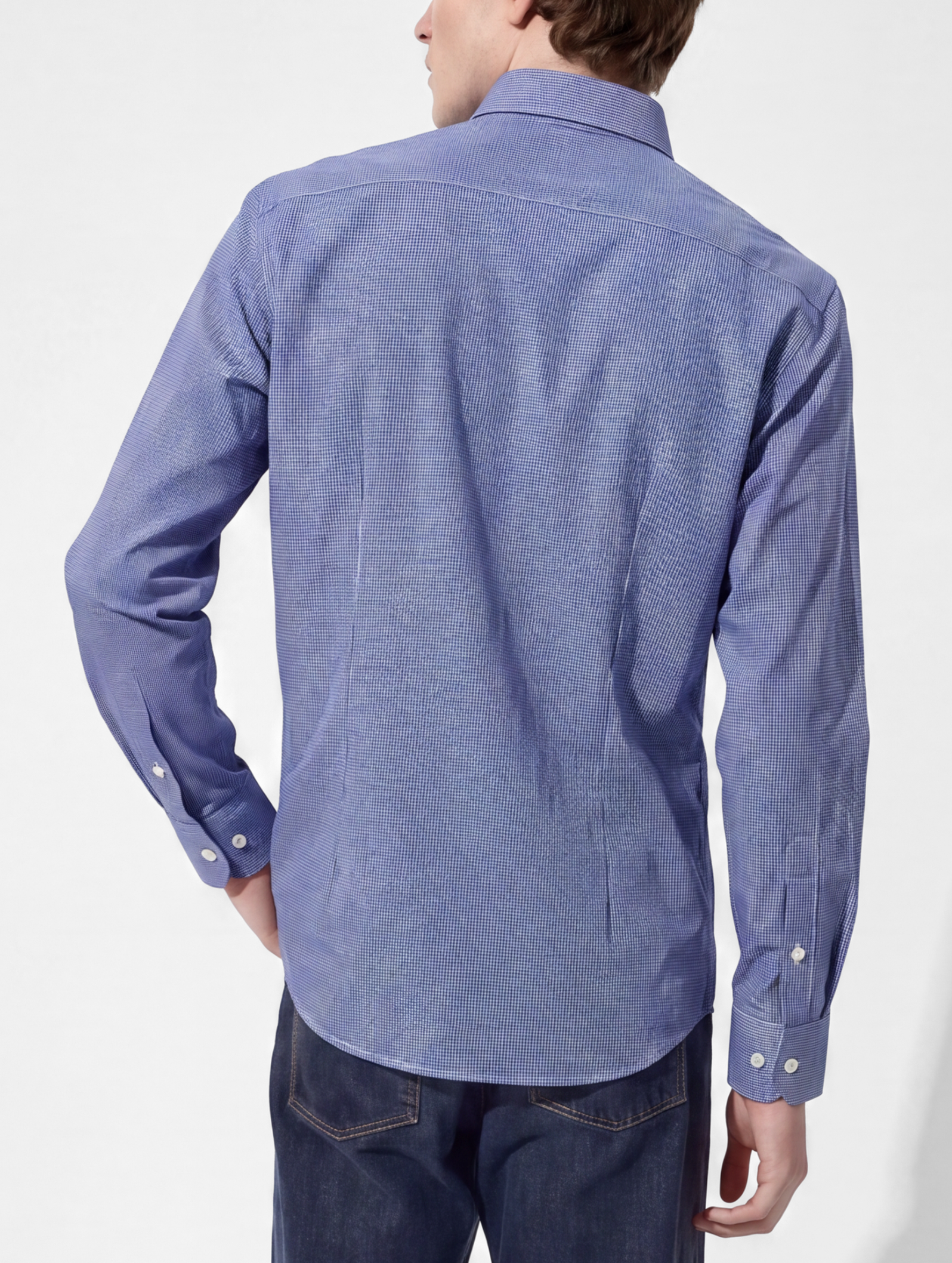 OB2 STUDIO MICRO-CHECK POPLIN | MEN (COBALT)