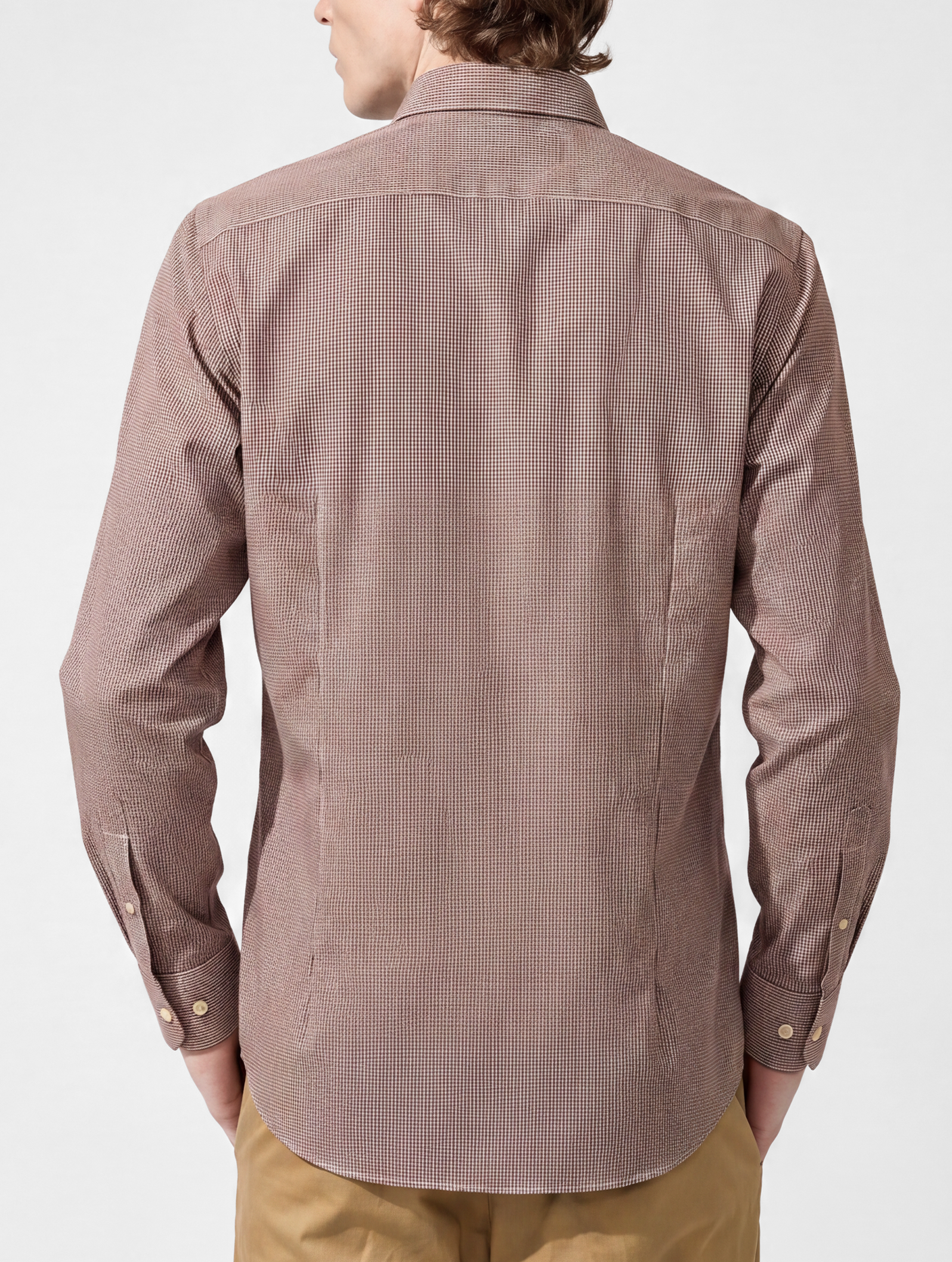 OB2 STUDIO MICRO-CHECK POPLIN | MEN (CHOCOLATE)