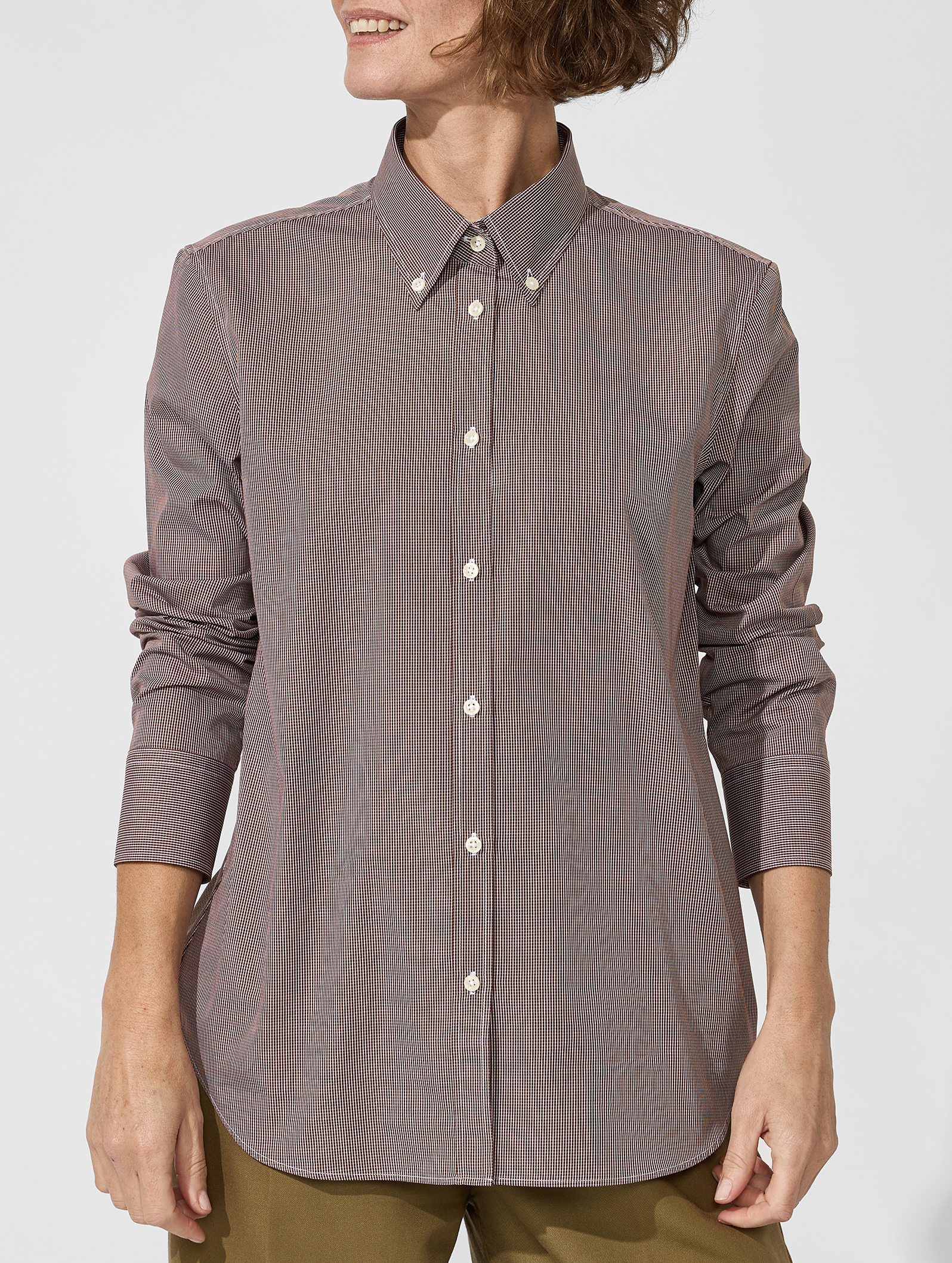 OB2 STUDIO MICRO-CHECK POPLIN | WOMEN (CHOCOLATE)