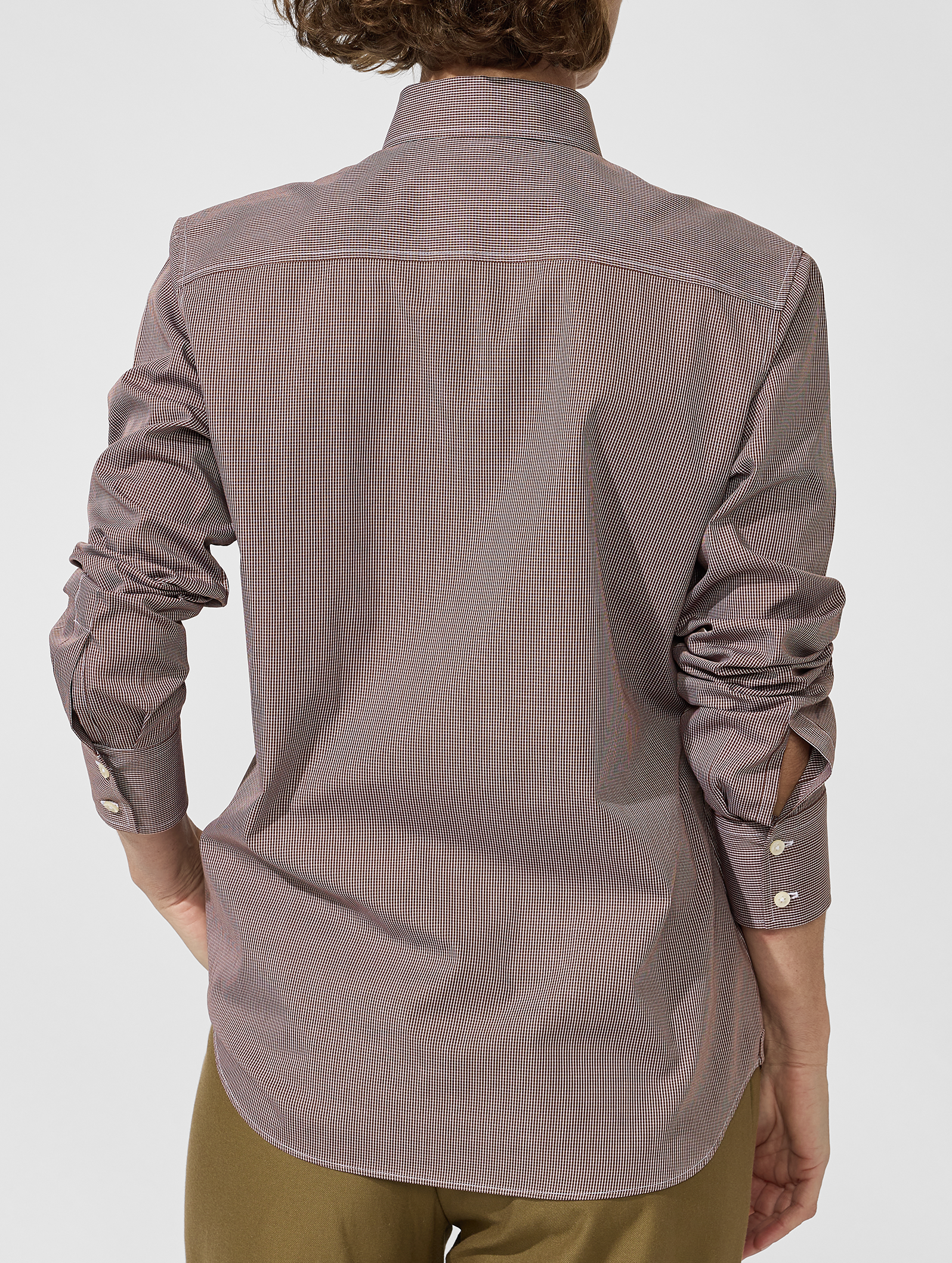 OB2 STUDIO MICRO-CHECK POPLIN | WOMEN (CHOCOLATE)