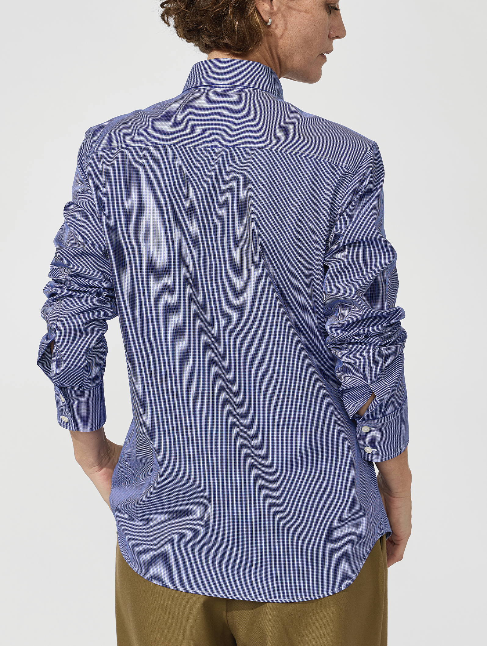 OB2 STUDIO MICRO-CHECK POPLIN | WOMEN (COBALT)