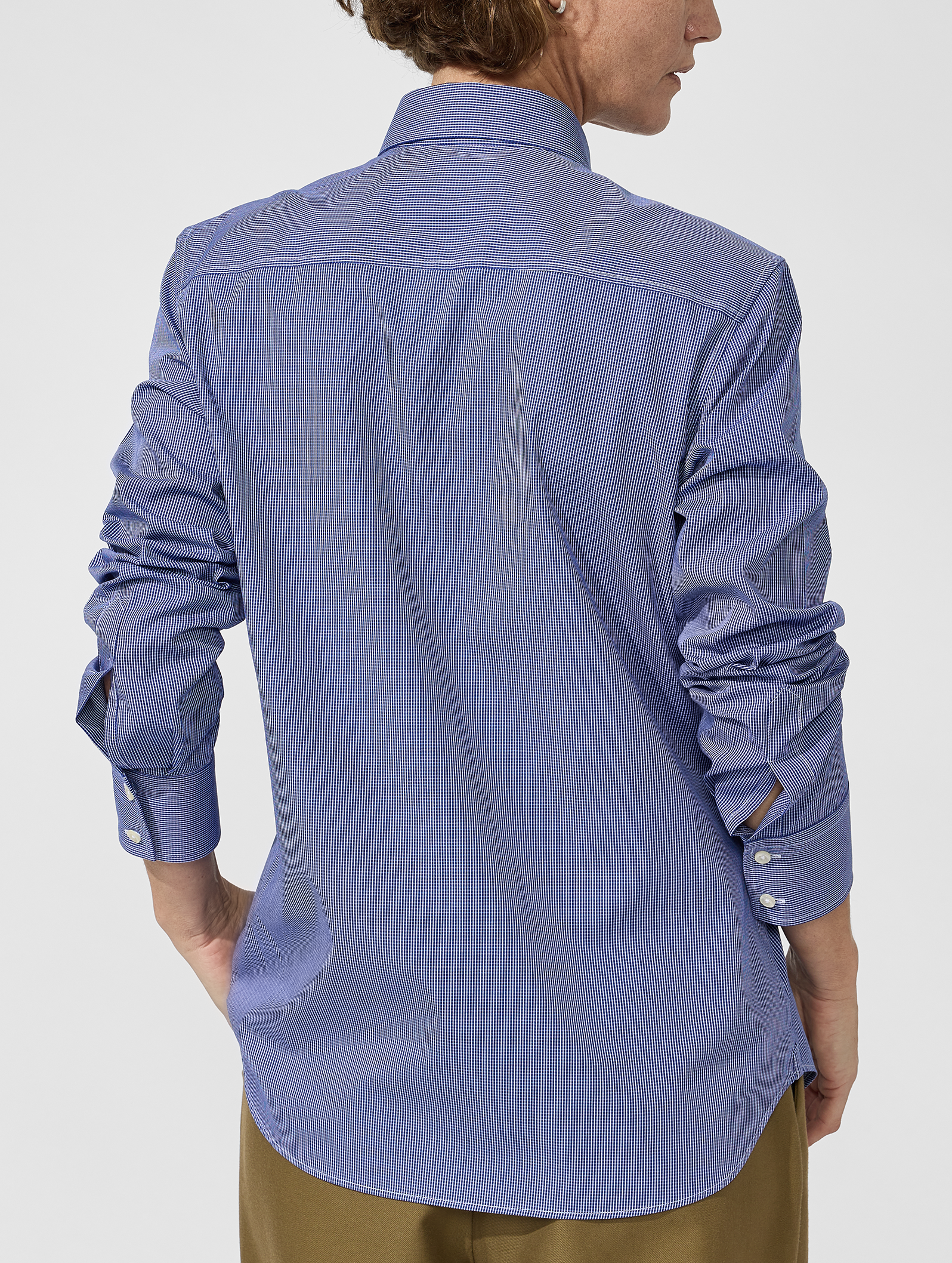 OB2 STUDIO MICRO-CHECK POPLIN | WOMEN (COBALT)