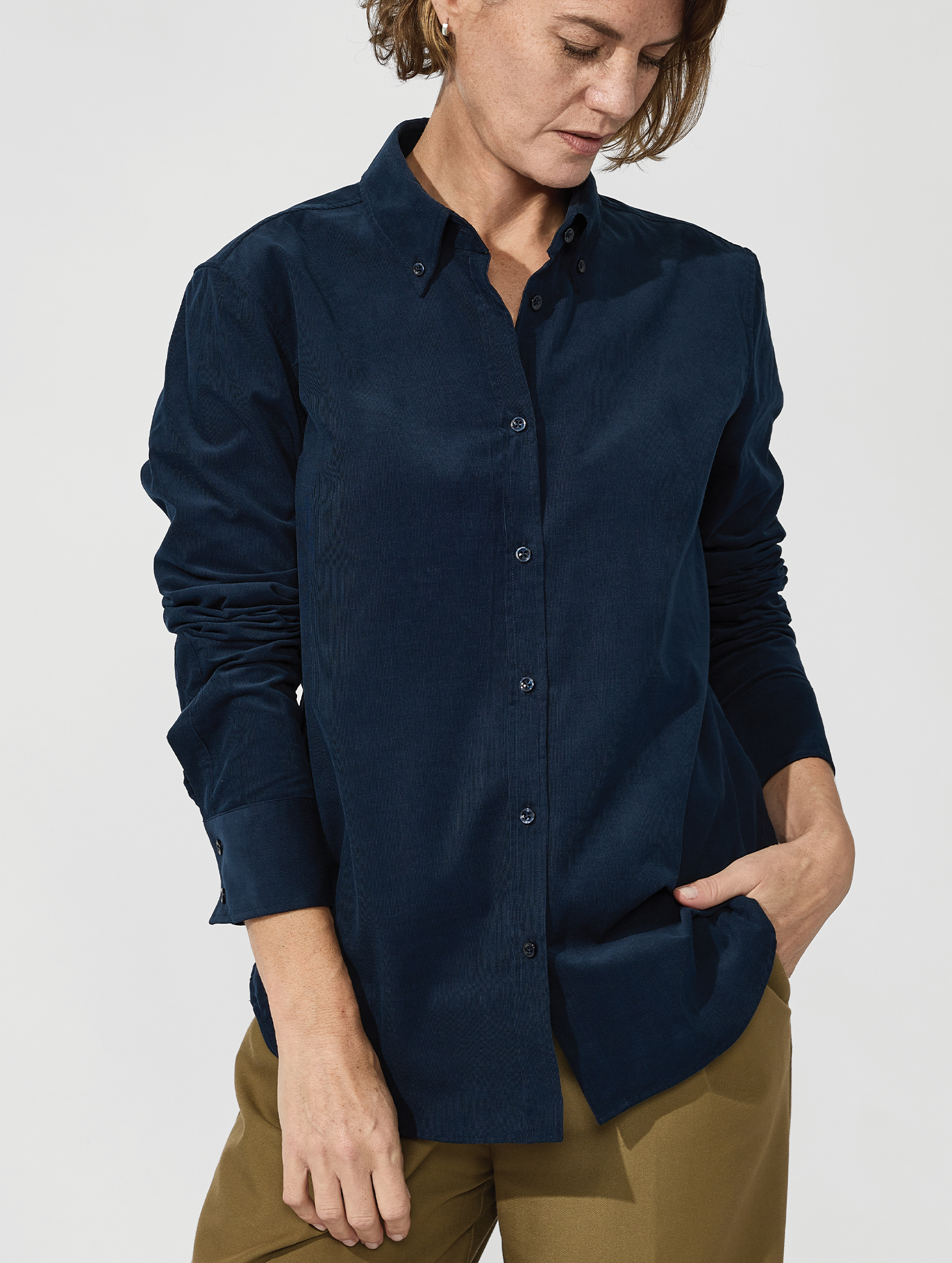 OB2 STUDIO NEEDLE CORD | WOMEN (NAVY)