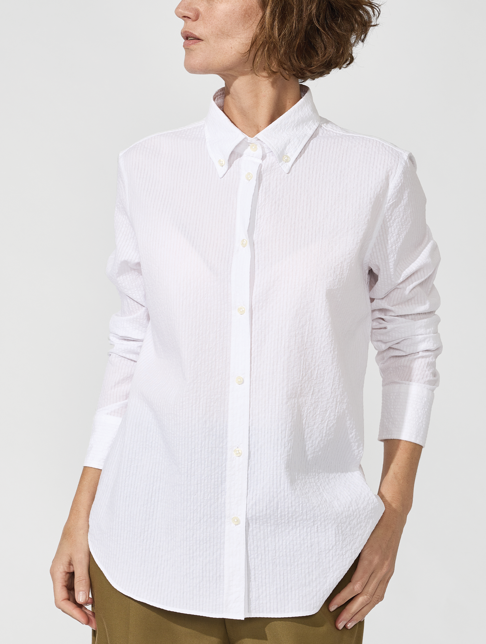 OB2 STUDIO SELF STRIPE SEERSUCKER | WOMEN (WHITE)