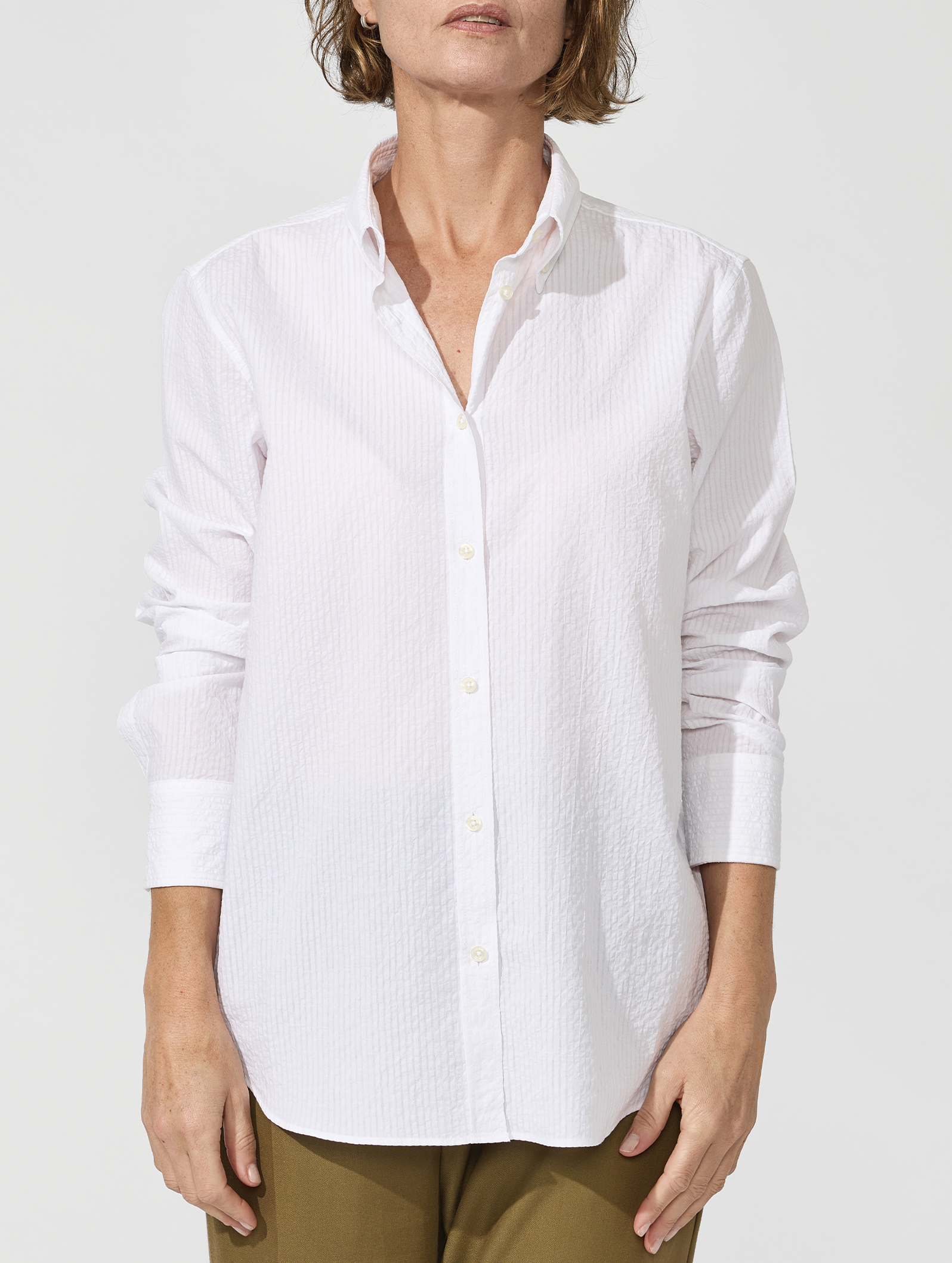 OB2 STUDIO SELF STRIPE SEERSUCKER | WOMEN (WHITE)