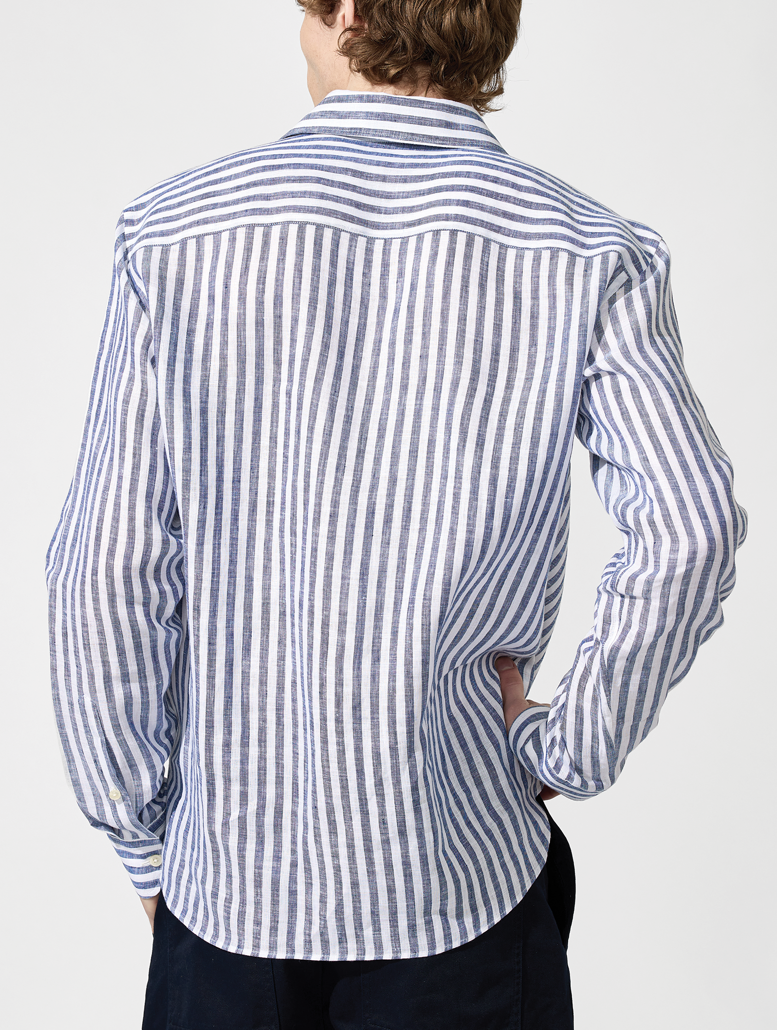OB3 WEEKEND FINE LINEN BOLD BENGAL STRIPE | MEN (BLUE)