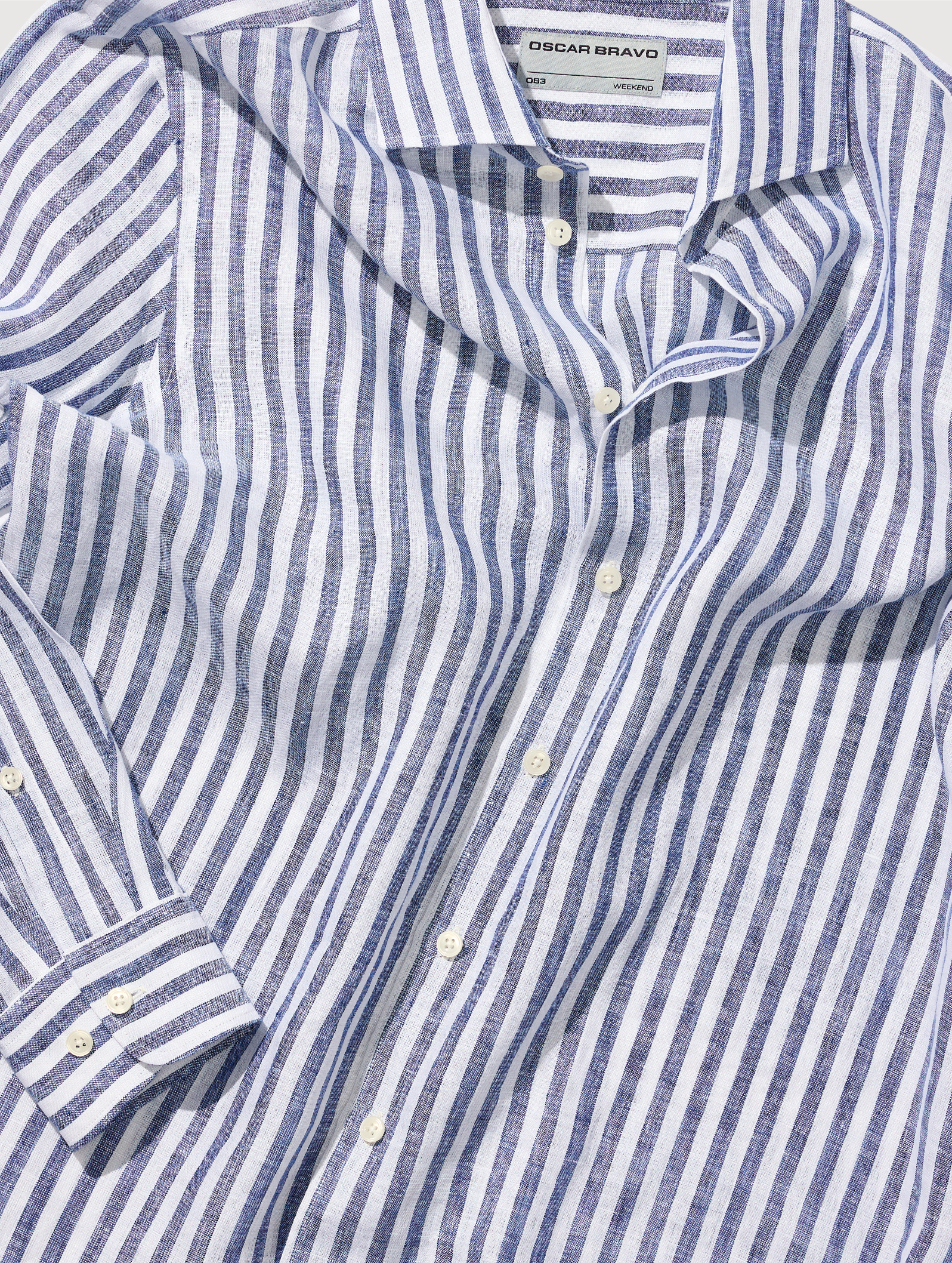 OB3 WEEKEND FINE LINEN BOLD BENGAL STRIPE | MEN (BLUE)