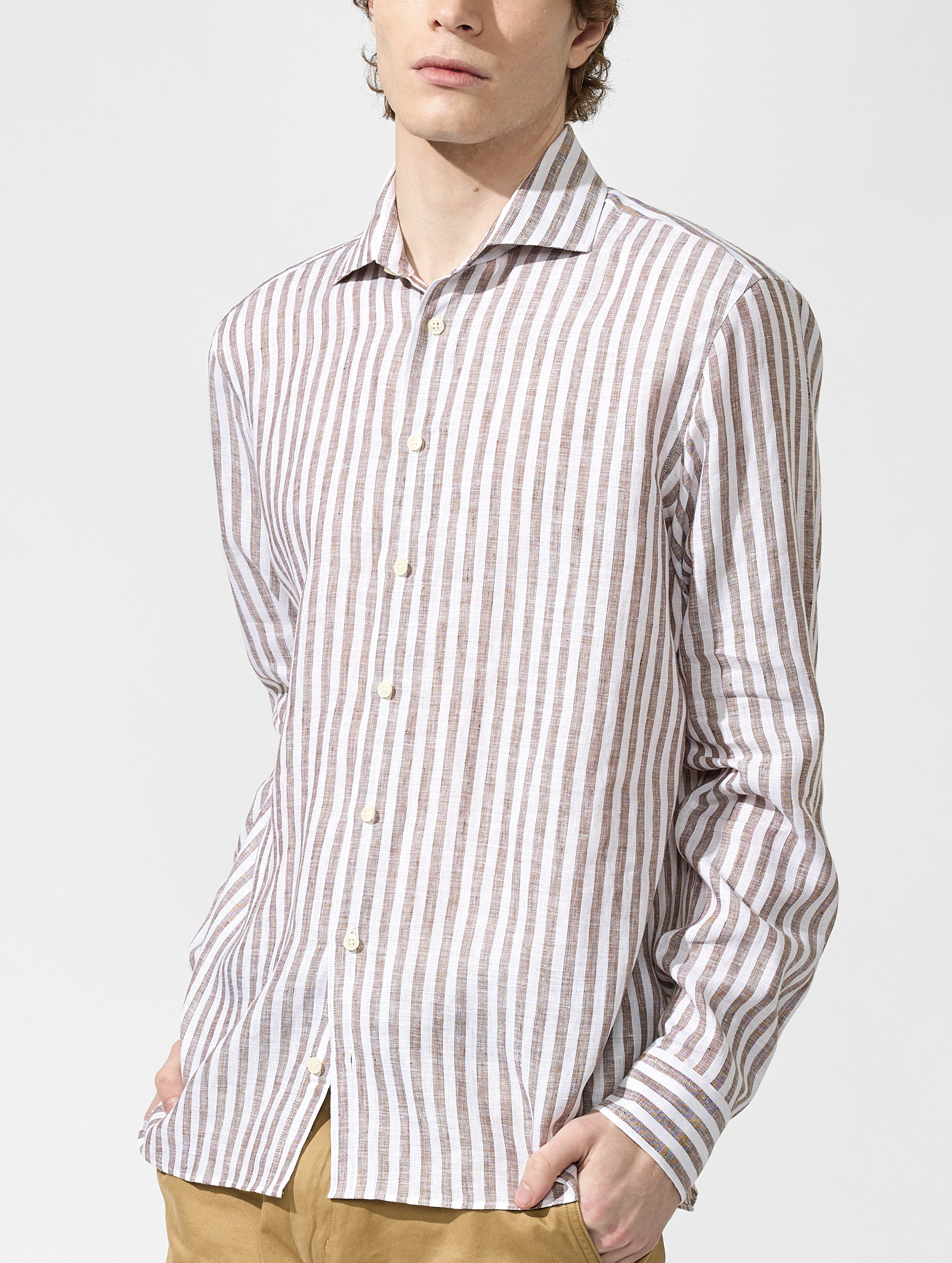 OB3 WEEKEND FINE LINEN BOLD BENGAL STRIPE | MEN (CHOCOLATE)