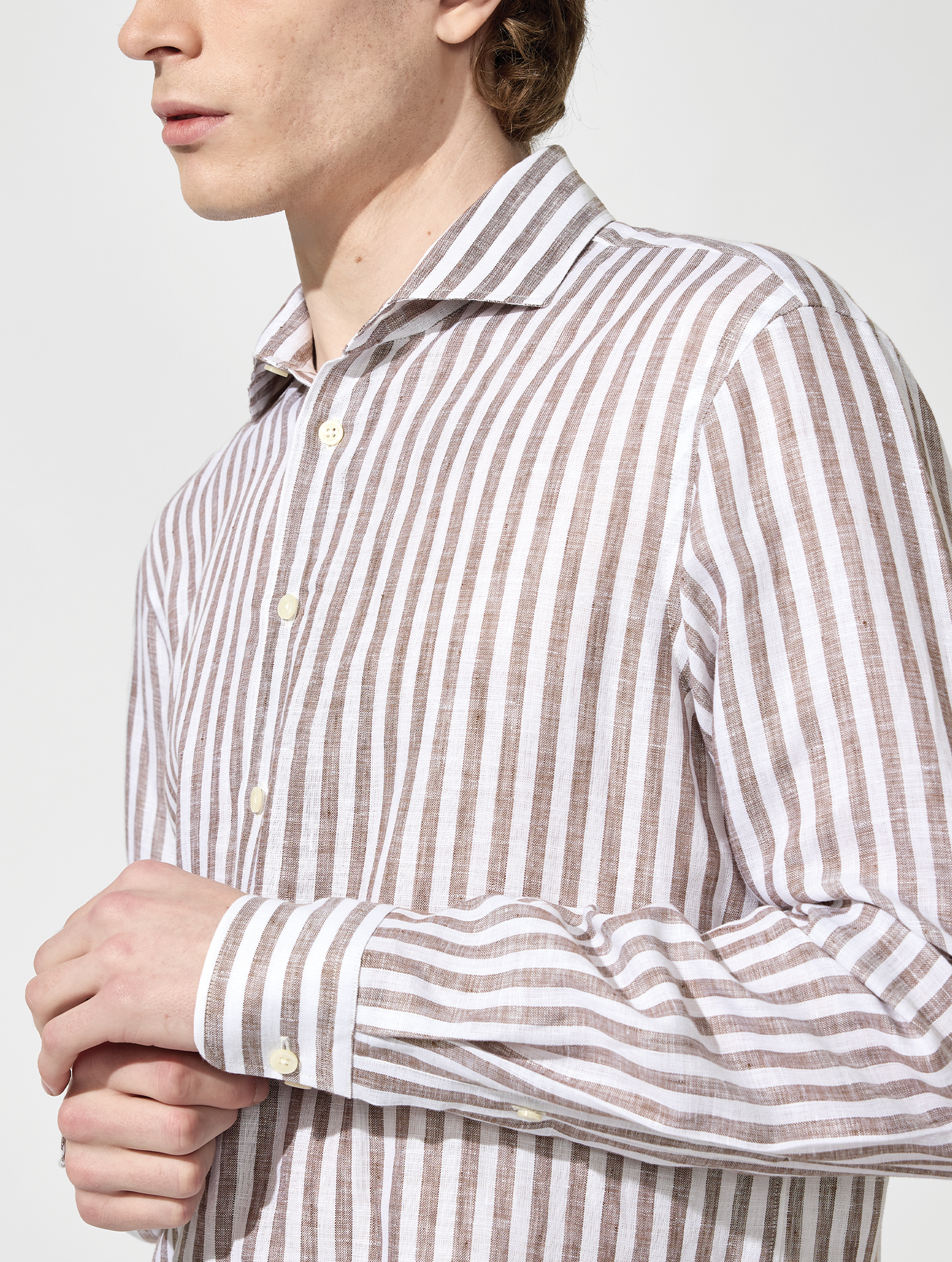 OB3 WEEKEND FINE LINEN BOLD BENGAL STRIPE | MEN (CHOCOLATE)