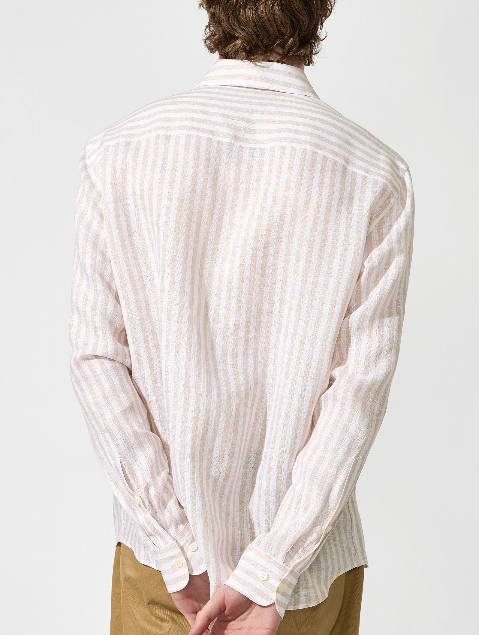 OB3 WEEKEND FINE LINEN BOLD BENGAL STRIPE | MEN (TAUPE)