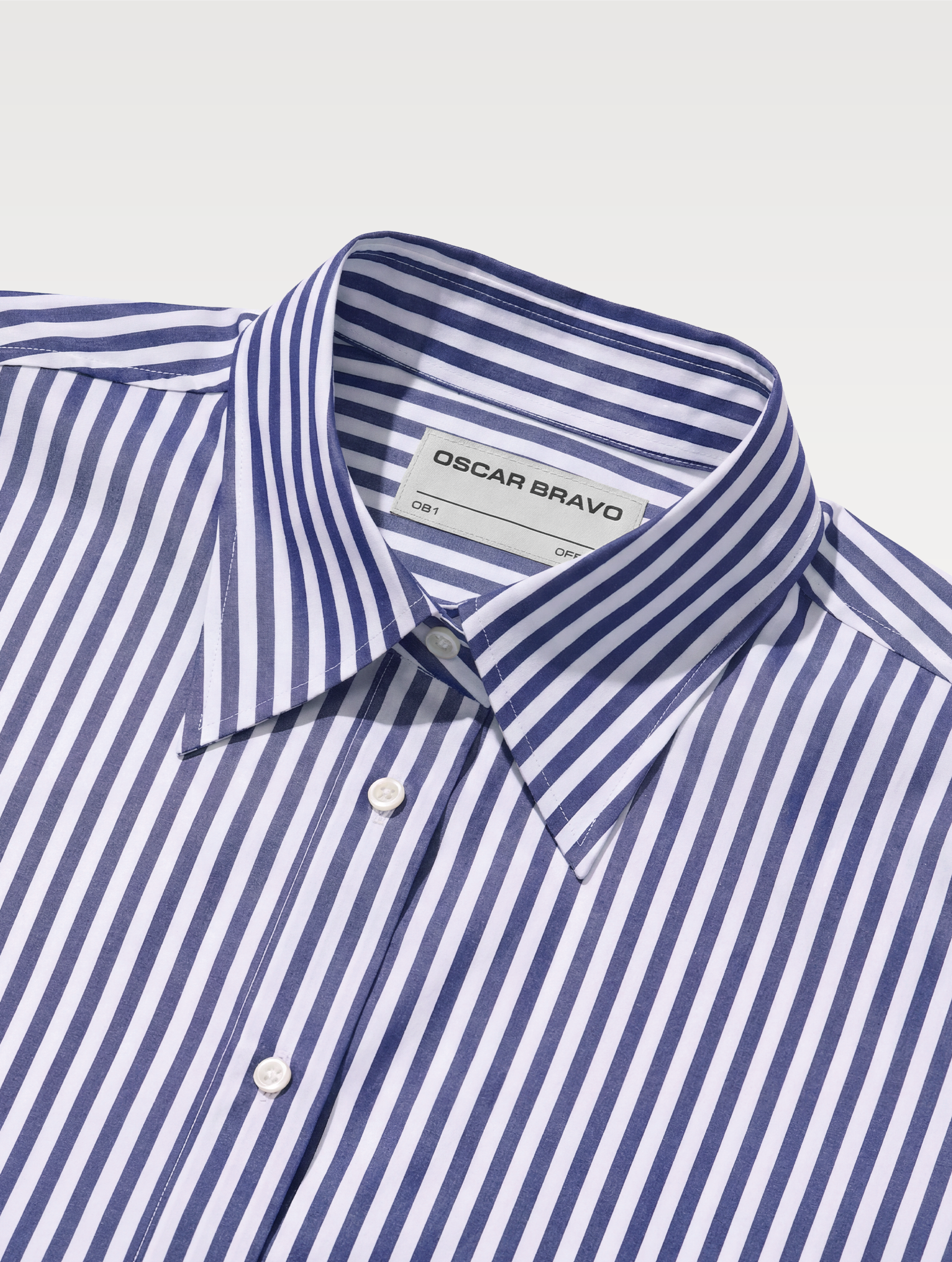 OB1 OFFICE BOLD BENGAL STRIPE FINE POPLIN | WOMEN (NAVY)