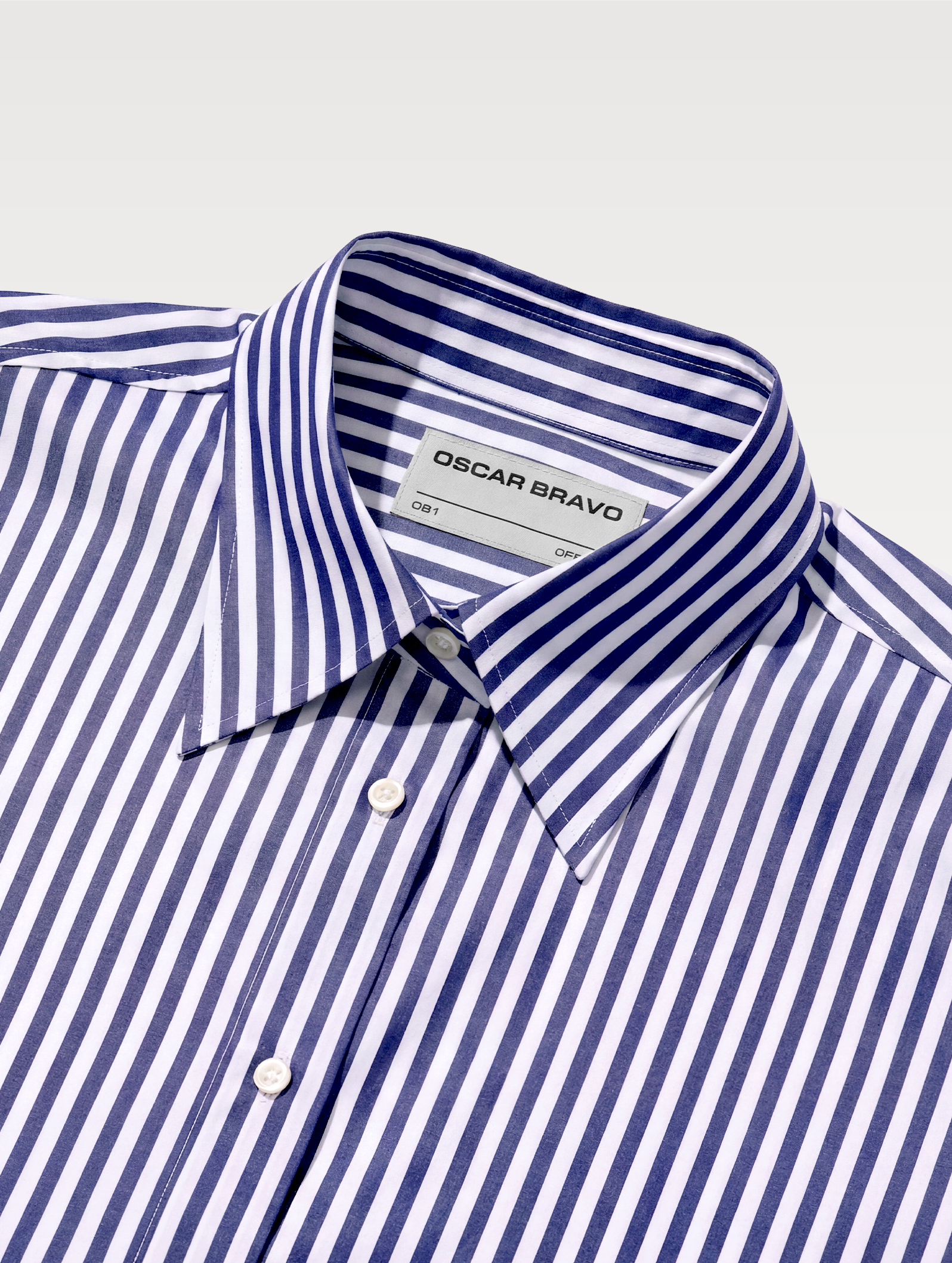 OB1 OFFICE BOLD BENGAL STRIPE FINE POPLIN | WOMEN (NAVY)