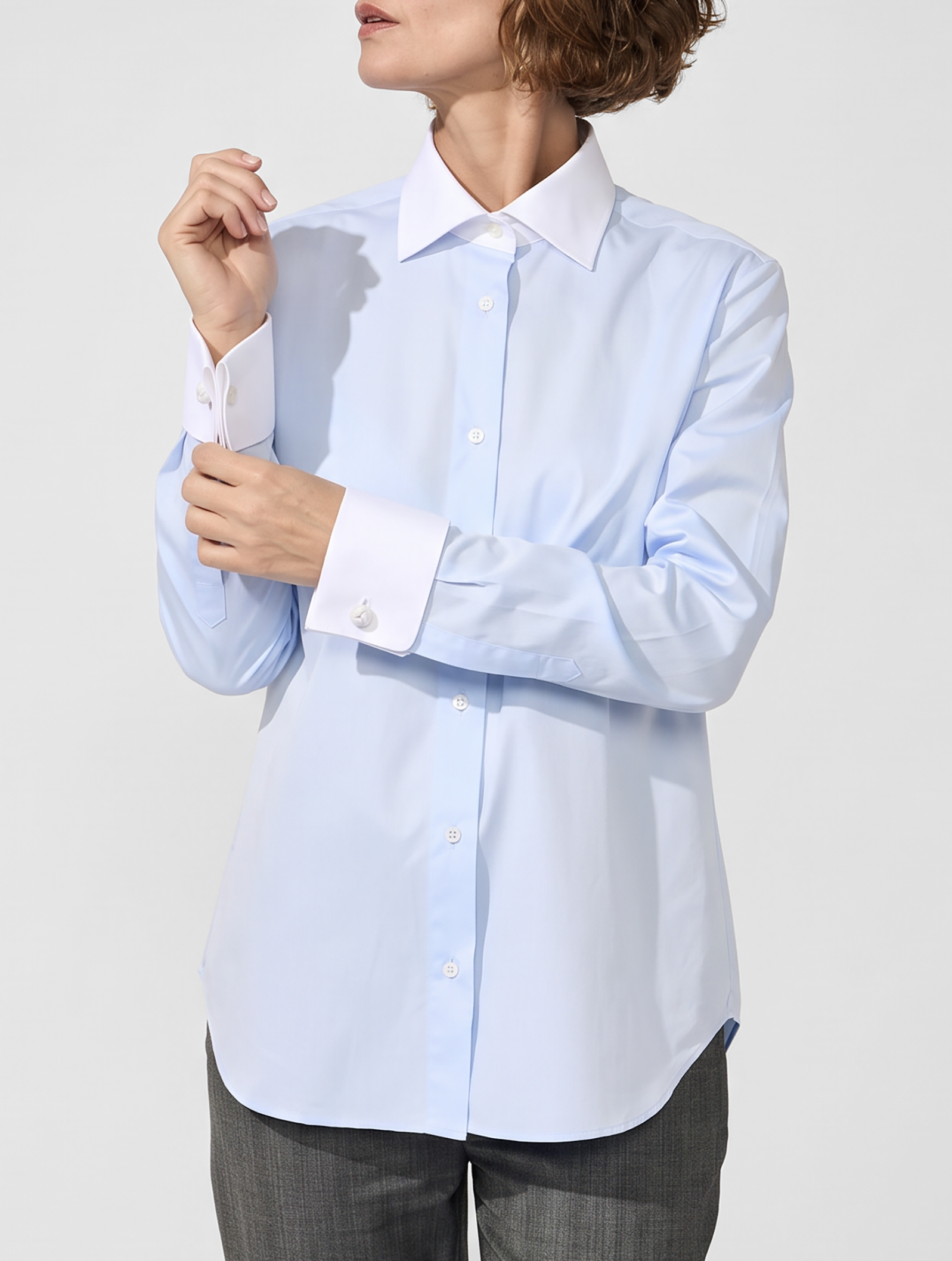 OB1 OFFICE CORE FINE POPLIN | WOMEN (LIGHT BLUE) | BANKER (WHITE)