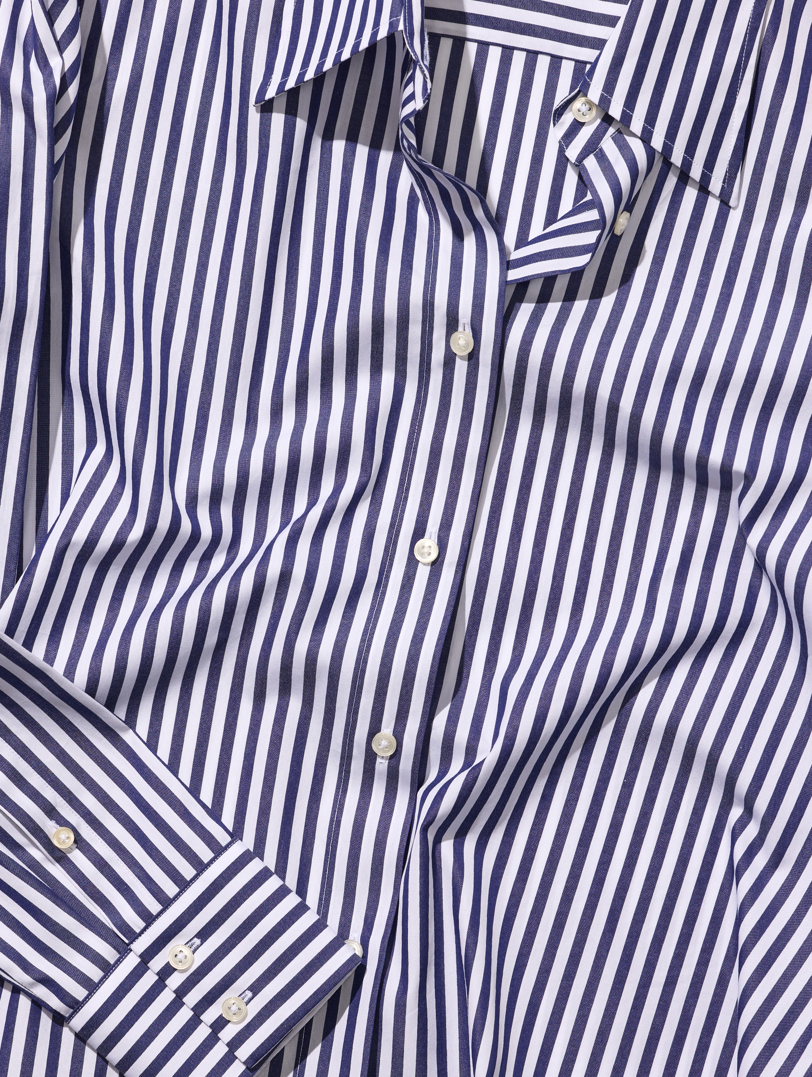 OB1 OFFICE BOLD BENGAL STRIPE FINE POPLIN | WOMEN (NAVY)