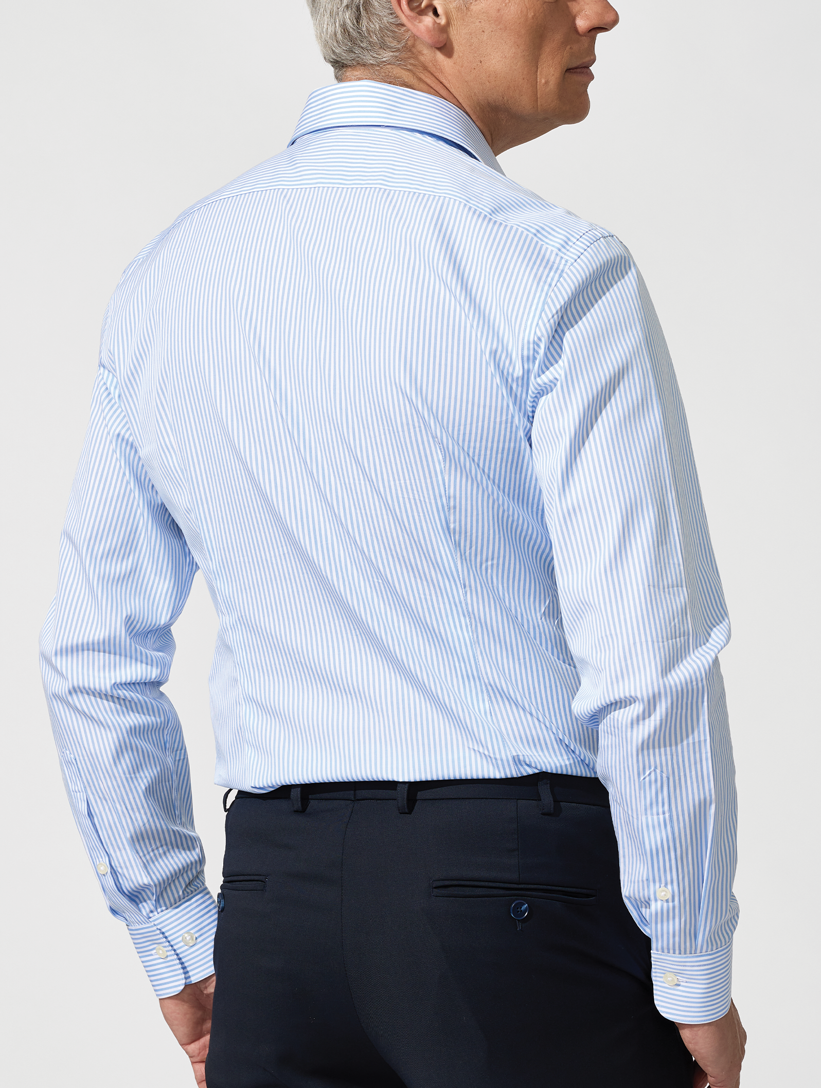 OB1 OFFICE BENGAL STRIPE FINE POPLIN | MEN (PALE BLUE)